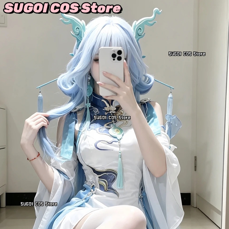 C921Parrucca Cosplay Wuthering - Anime Cosplay Blue Hair recensione e prezzo